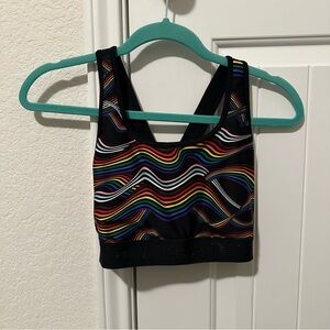 NWOT Under Armour Mid Rise PRIDE Sports Bra Womens Size Large L Rainbow